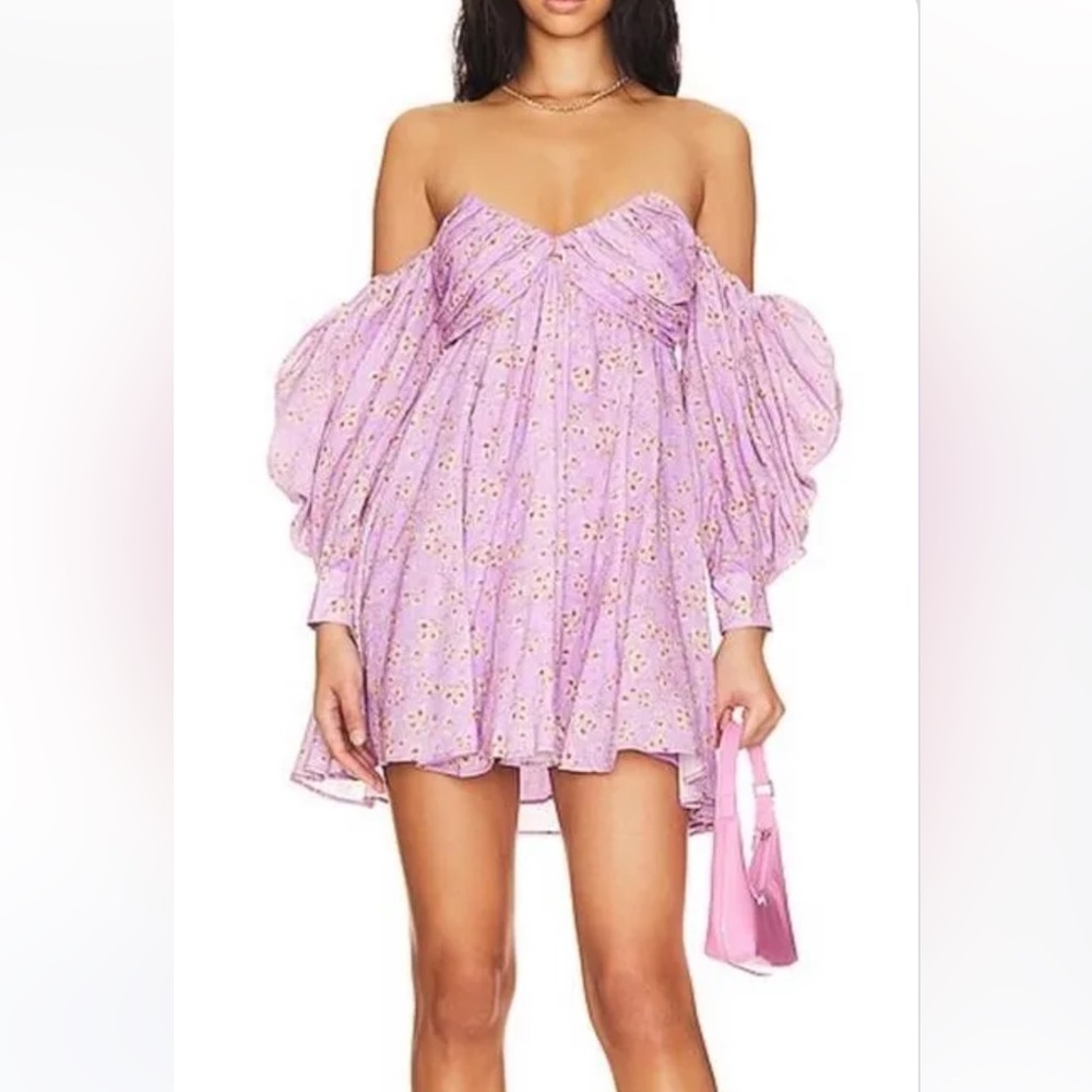 Revolve Bardot Lilac Dress